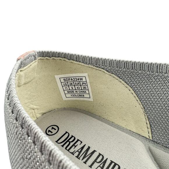 Dream Pairs Gray Knit Metallic Stretch Cushioned Lightweight Almond Toe Flats 11 - Picture 10 of 14